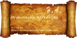 Hrabovszky Alfréda névjegykártya